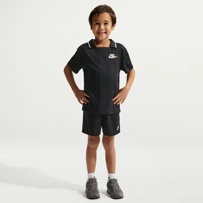 Nike Sportswear Little Kids' Victory Lap 2-piece Mesh Shorts Set In Black