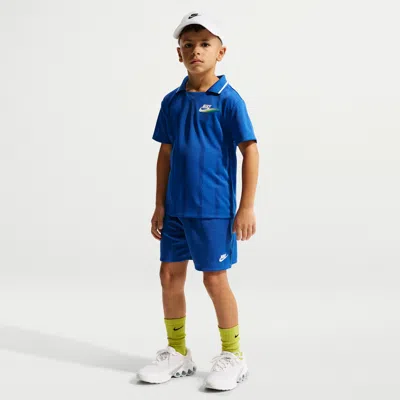 Nike Sportswear Little Kids' Victory Lap 2-piece Mesh Shorts Set In Blue