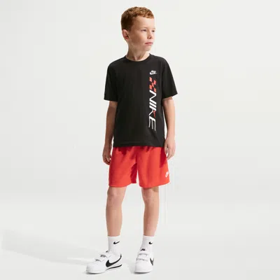 Nike Sportswear Little Kids' Victory Lap 2-piece Mesh Shorts Set In Red