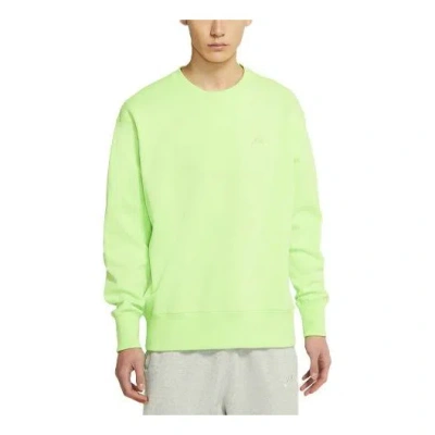 Nike Sportswear Logo Casual Sports Round Neck Pullover Orange In Green