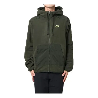 Nike Sportswear Logo Embroidered Hooded Solid Color Jacket 'dark Green'