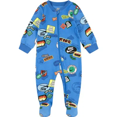 Nike Sportswear Baby (0-9m) Printed Footed Coverall In Blue