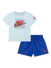 Nike Boys' Logo Tee & Shorts Set - Little Kid In Blue