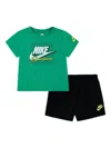 Nike Sportswear Logo Shorts Set In Green