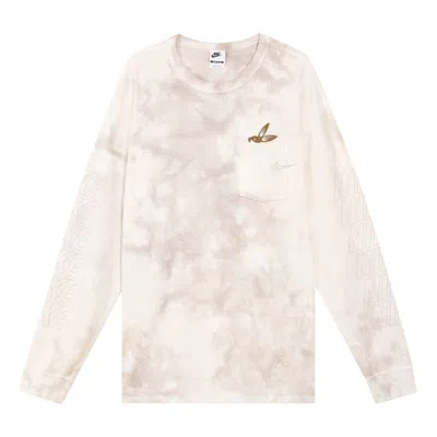 Nike Sportswear Long Sleeve T-shirt Sandpile White In Neutral