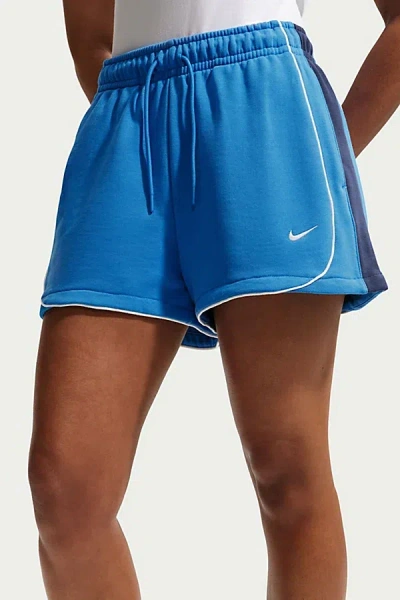 Nike Sportswear Loose Mid-rise 3" Fleece Shorts In Light Blue, Women's At Urban Outfitters