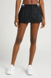 Nike Sportswear Low Rise Canvas Miniskirt In Black/anthracite