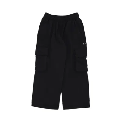 Pre-owned Nike Sportswear Low-rise Oversized French Terry Open-hem Pants 'black/sail' | Women's Size S