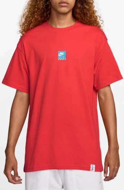 Nike Sportswear Max90 Cotton Graphic T-shirt In Red