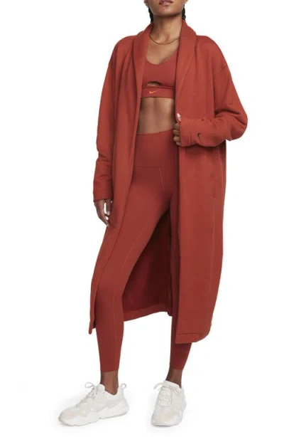 Nike Sportswear Modern Fleece Oversized Duster In Rugged Orange/earth