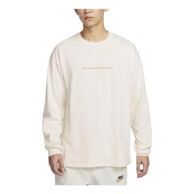 Nike Sportswear Nai-ke Long Sleeve T-shirt 'beige' In White
