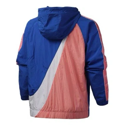 Nike Sportswear Nsw Big Swoosh Back Large Half Zipper Sports Hooded Jacket Blue Pink Bluepink In Multi
