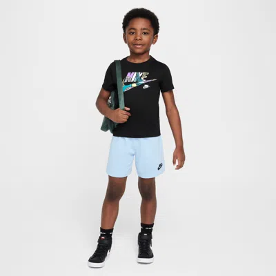 Nike Sportswear "outside The Lines" Little Kids' 2-piece French Terry Shorts Set In Psychic Blue