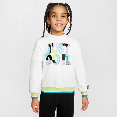 Nike Sportswear "outside The Lines" Little Kids' French Terry Crew Top In White