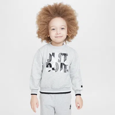 Nike Babies' Sportswear "outside The Lines" Toddler French Terry Crew Top In Grey