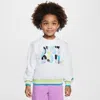 Nike Babies' Sportswear "outside The Lines" Toddler French Terry Crew Top In White