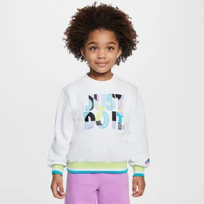 Nike Babies' Sportswear "outside The Lines" Toddler French Terry Crew Top In White