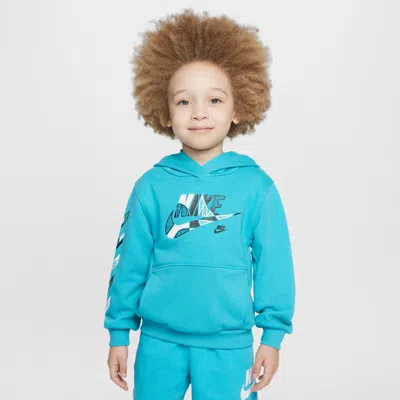 Nike Babies' Sportswear "outside The Lines" Toddler French Terry Pullover Hoodie In Green