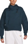 Nike Sportswear Oversize Tech Fleece Hoodie In Armory Navy/black