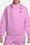 Nike Women's  Sportswear Tech Fleece Oversized Hoodie In Beyond Pink/black