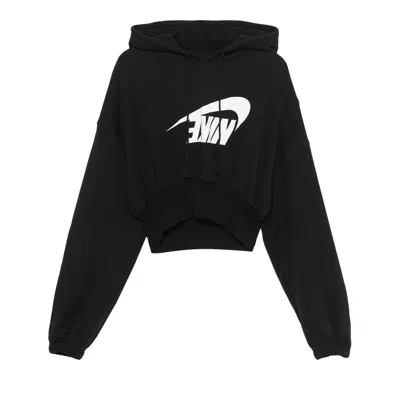 Pre-owned Nike Sportswear Oversized Cropped French Terry Pullover Hoodie 'black/sail' | Women's Size M