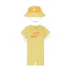 Nike Sportswear Pe Baby (0-9m) Romper And Bucket Hat Set In Yellow