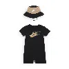 Nike Sportswear Pe Baby (12-24m) Romper And Bucket Hat Set In Black