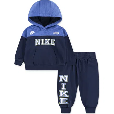 Nike Babies'  Sportswear P.e. Hoodie & Joggers Set In Blue