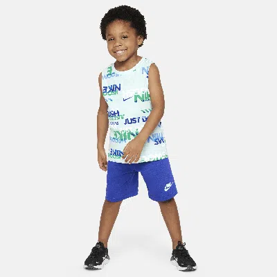 Nike Sportswear Pe Little Kids' Printed Tank Top Set In Blue