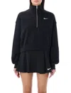Nike Sportswear Phoenix 1/2-zip Crop Sweatshirt In Black