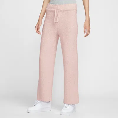 Nike Sportswear Phoenix Cosy Bouclé Women's Slim Knit Trousers In Pink