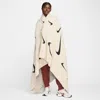 Nike Swoosh Bouclé Throw Blanket In Brown