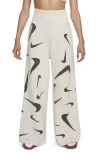 Nike Sportswear Phoenix Cozy Bouclé Wide Leg Pants In Light Ore Wood Brown/ash