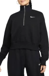 Nike Sportswear Phoenix Fleece Crop Sweatshirt In Black