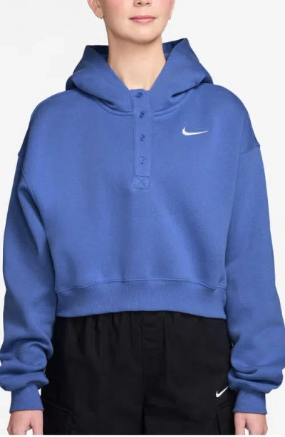 Nike Sportswear Phoenix Fleece Crop Sweatshirt In Blue