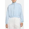 Nike Sportswear Phoenix Fleece Crop Sweatshirt In Blue Tint/sail