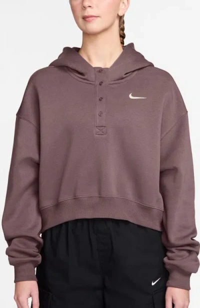 Nike Sportswear Phoenix Fleece Crop Sweatshirt In Brown