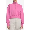 Nike Sportswear Phoenix Fleece Crop Sweatshirt In Pink
