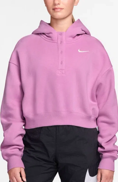 Nike Sportswear Phoenix Fleece Crop Sweatshirt In Pink