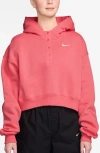 Nike Sportswear Phoenix Fleece Crop Sweatshirt In Red
