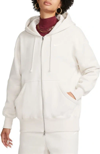 Nike Women's  Sportswear Phoenix Fleece Oversized Full-zip Hoodie In Light Orewood Brown/sail 