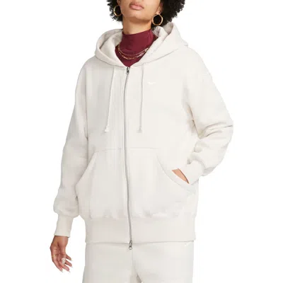 Nike Sportswear Phoenix Fleece Full Zip Hoodie In Light Orewood Barn/sail