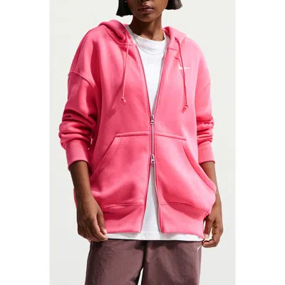 Nike Sportswear Phoenix Fleece Full Zip Hoodie In Pink