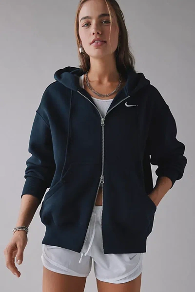 Nike Sportswear Phoenix Fleece Full-zip Oversized Hoodie Sweatshirt In Black, Women's At Urban Outfitters