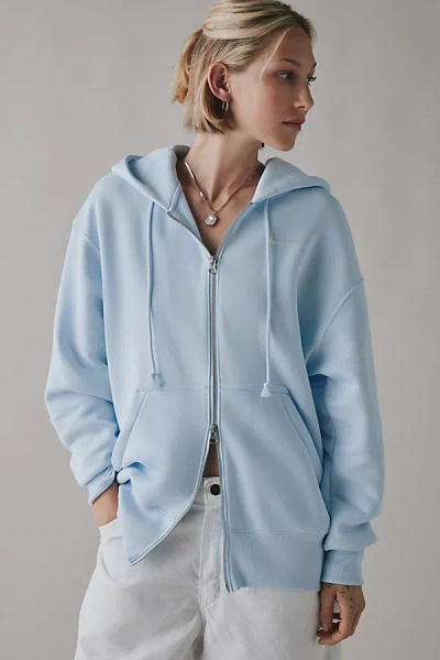 Nike Sportswear Phoenix Fleece Full-zip Oversized Hoodie Sweatshirt In Blue, Women's At Urban Outfitters