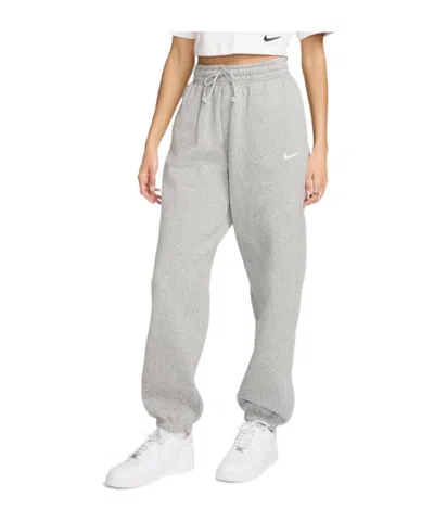 Nike Mid-rise Cotton Blend Sweatpants In Grey