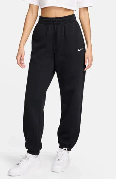 Nike Sportswear Phoenix Fleece High-waisted Oversized Sweatpants In Black