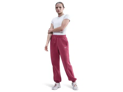 Nike Sportswear Phoenix Fleece High-waisted Oversized Sweatpants In Red