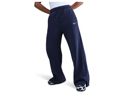 Nike Sportswear Phoenix Fleece High-waisted Wide-leg Pants In Blue