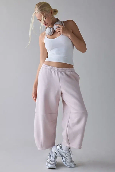 Nike Sportswear Phoenix Fleece Loose Mid-rise Barrel Pant In Silt Red/sail, Women's At Urban Outfitters In Pink